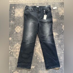 Good American Always Fit Dark Gray Straight Leg Jeans